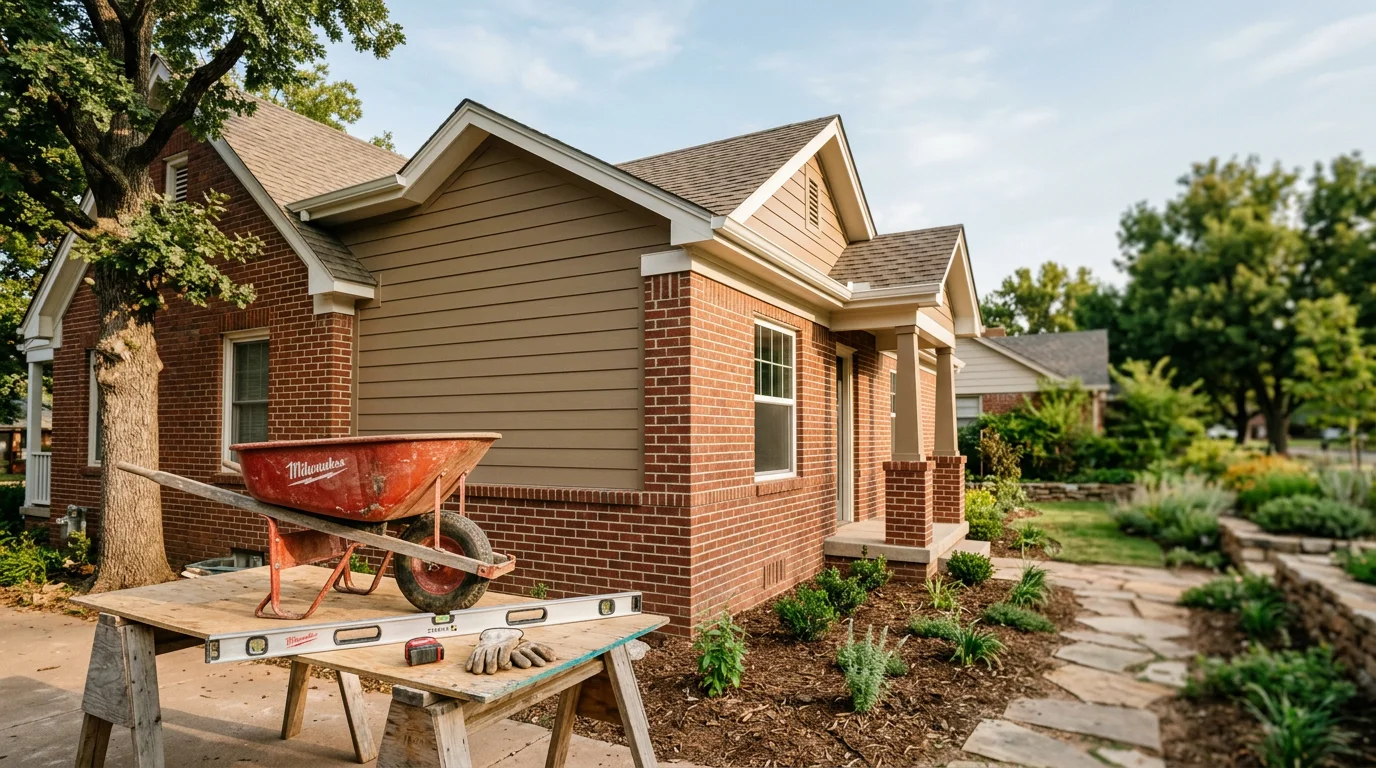 General contractor team working on residential home construction project