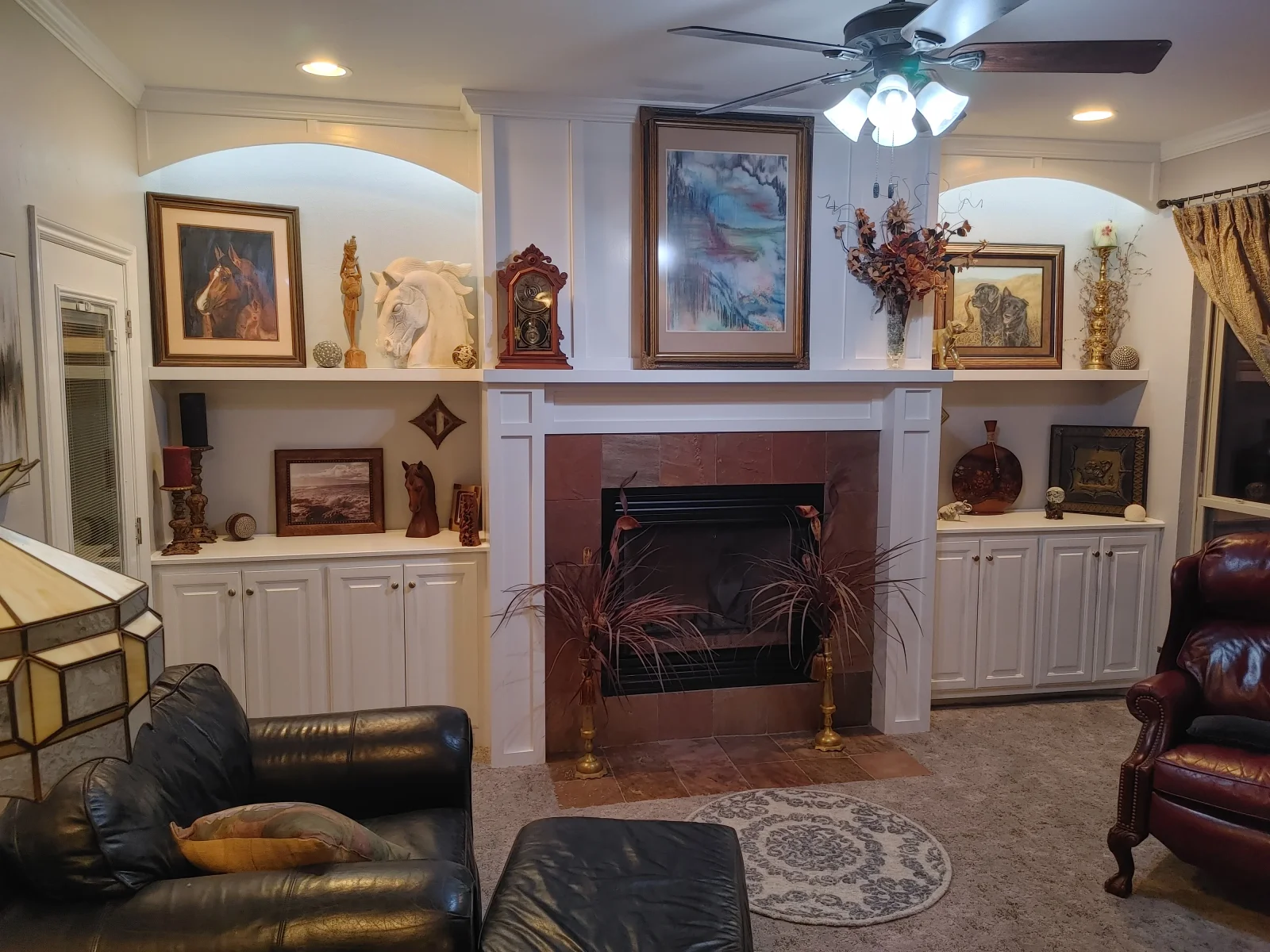 Custom Fireplace Wall with Built-in Shelving